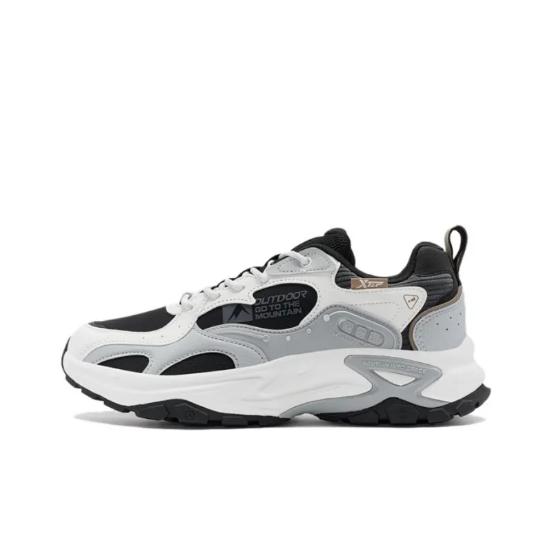 XTEP Cushioning Low-Top Casual Shoes Men's White Gray Black-0