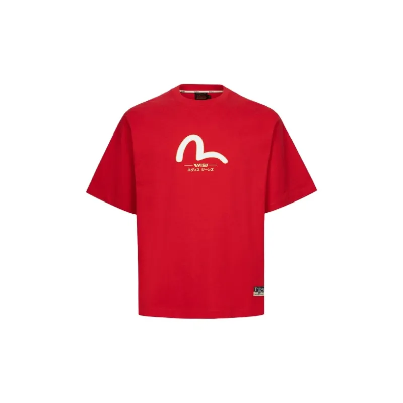 EVISU Daicock And Gold Kamon Cotton T shirt-5