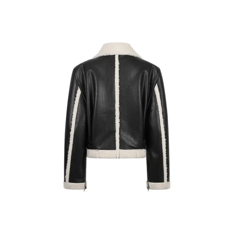 Three Quarters Cropped Coat Women's Black-2
