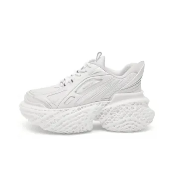 Cabbeen 4D Printing Cushioning Anti-Slip And Wear-Resistant Low-Top Chunky Sneakers Women's White