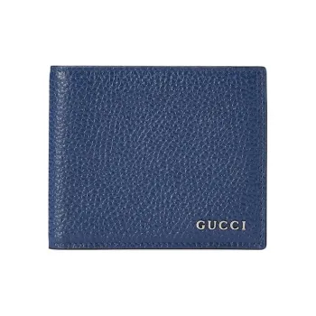 GUCCI Leather Wallet Men's Blue