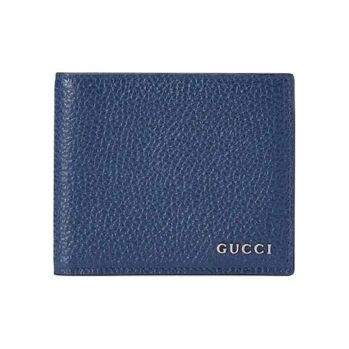 GUCCI Leather Wallet Men's Blue