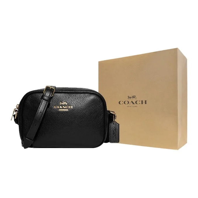 COACH Jamie Leather Camera Bag Shoulder Bag Crossbody Bag Small Size Women's Solid Color Black-5