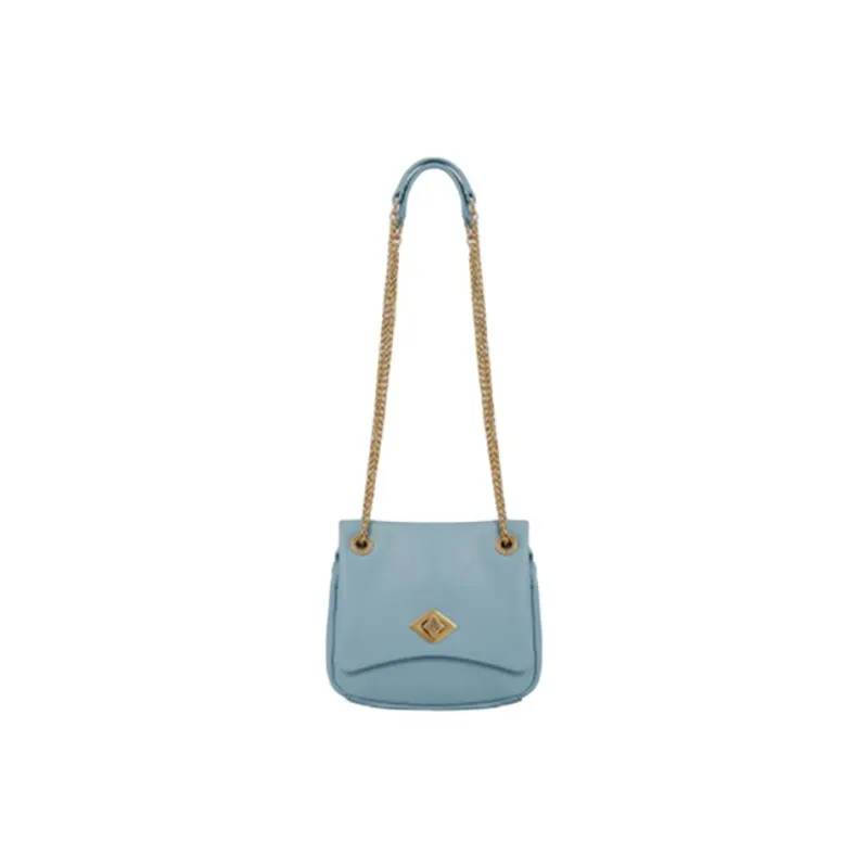 POURCHET Cow Leather Crossbody Bag, Shoulder Bag Trumpets Women's Beige, Black, Mist Blue, Yellow, Khaki-2