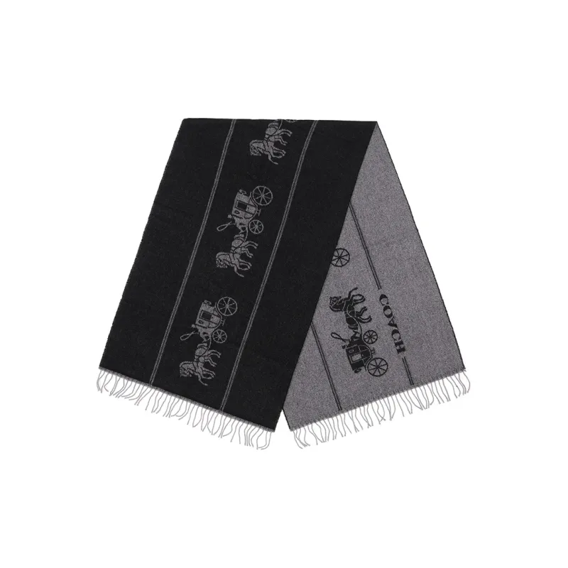 COACH Knit Scarves Women's Black-1