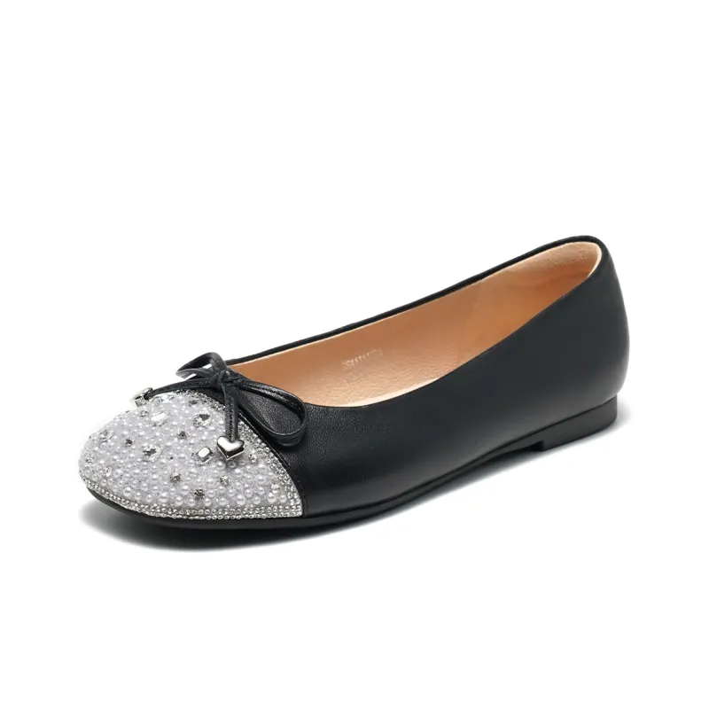 ST&SAT Slip-on Unlined Shoes Low Heel Flat Women's Black-1