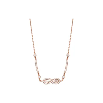 EMPORIO ARMANI Rose Gold Tone Brass Station Necklace