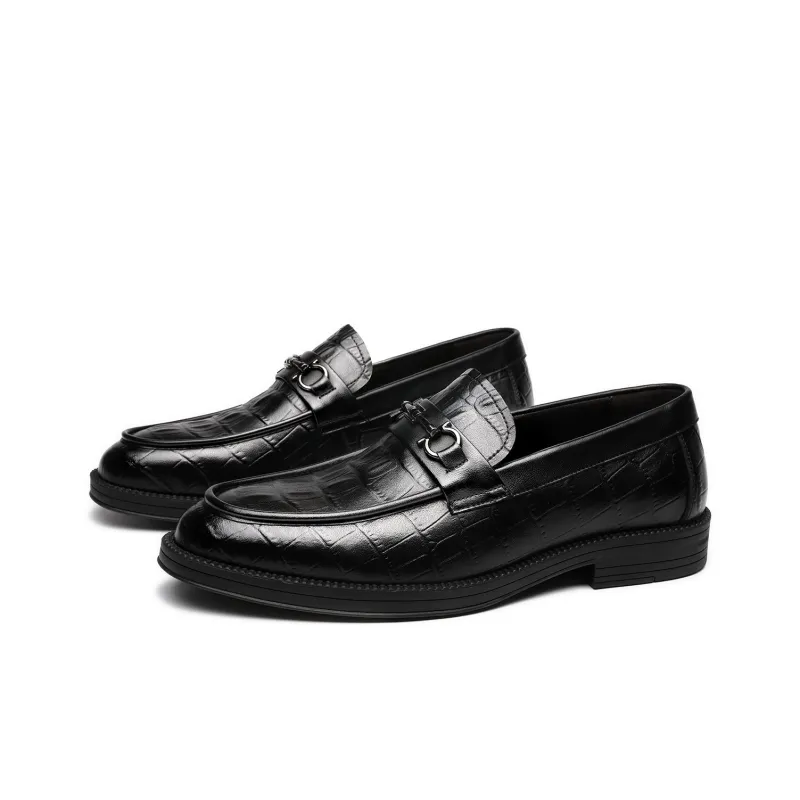 FAPAI Casual Leather Shoes Men's Black-2
