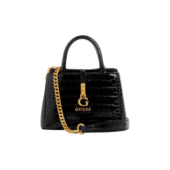 GUESS Artificial Crocodile Leather Handbag Shoulder Bag Crossbody Bag Mini Women's Black