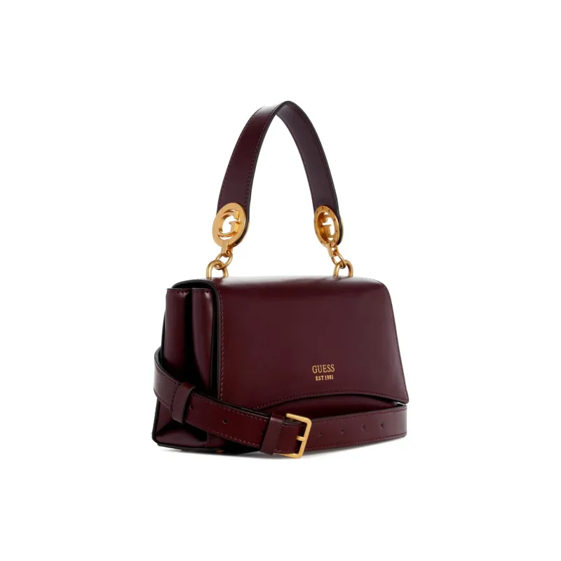 GUESS Smooth Artificial Leather Handbag Shoulder Bag Crossbody Bag Large Size Women's Purple Crystal-1