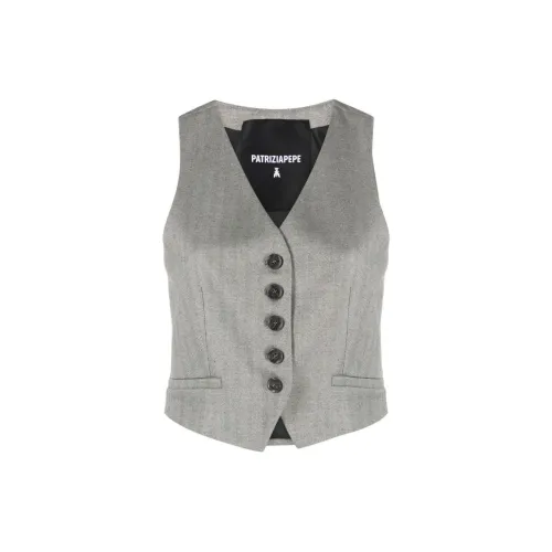 Patrizia Pepe Herringbone-pattern Faux-pocket Waistcoat