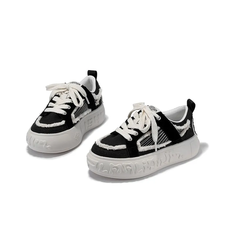 SELAIYA Anti Slip And Wear Resistant Height Increasing Low Top Skateboard Shoes Women's-2