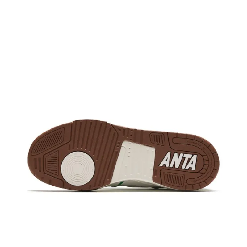 Anta Flame 5 Wear Resistant Low Top Skateboard Shoes Men's White Green-4