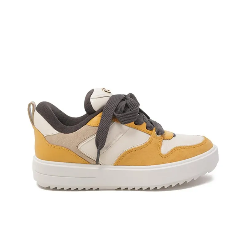 MICHAEL KORS Rumi Skateboard Shoes Women's White Yellow-1
