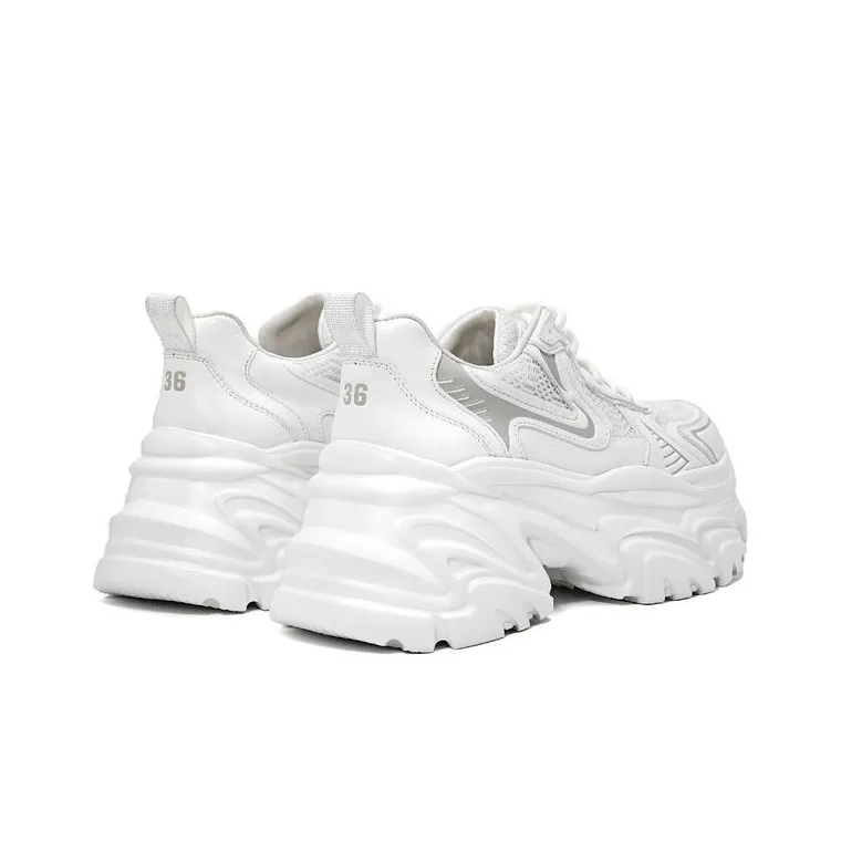 MYKI Chunky Sneakers Women's Low Top Silver-8