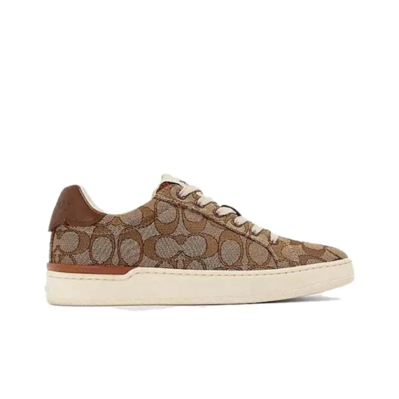 COACH Clip Low Top Stylish Skateboarding Shoes Women's Khaki-1