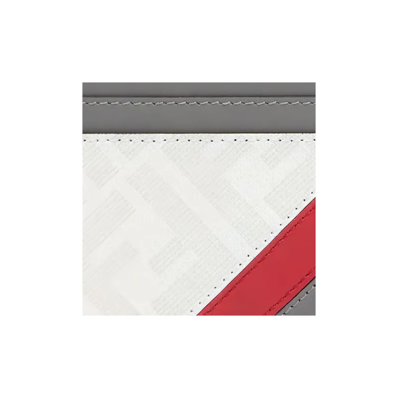 FENDI Fabric With Calfskin Card Holder Card Holder Men's Gray-5