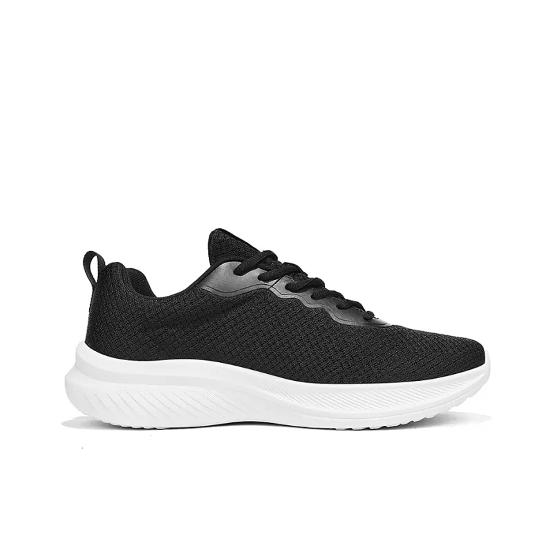 K bird Cushioned Wear Resistant Breathable Low Top Casual Running Shoes Men's Black White-1
