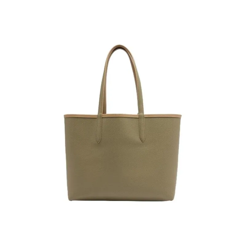 LACOSTE PVC Tote Bag Shopping Bag Shoulder Bag Handbag Women's Brown & Green-4