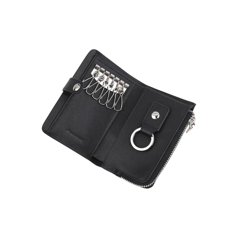 NAVIGARE Cow Leather 2 in 1 Car Key Pouch Card Holder, Wallet Trumpets Men's Black & Blue-2