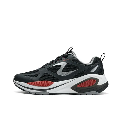 Skechers Sport Cushioning Wear Resistant Low Top Casual Shoes Men's Black Red