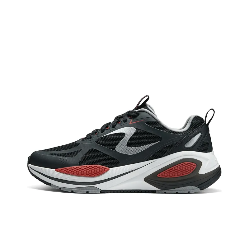 Skechers Sport Cushioning Wear Resistant Low Top Casual Shoes Men's Black Red-0