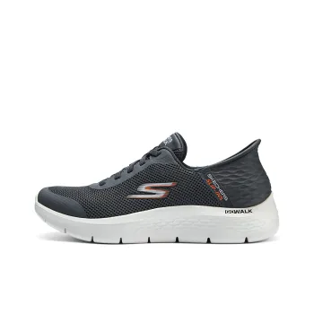 Skechers Go Walk Flex Casual Shoes Men Low Top Gray/Black/White/Orange
