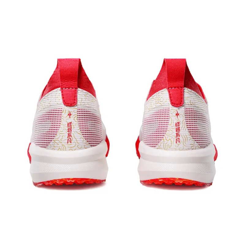 VICTORY LIGHT Slip Resistant, Breathable, And Resilient Low Top Racing Running Shoes Unisex White Red-3