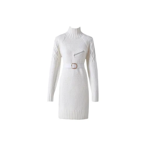 Silky Queen Long-Sleeved Dresses Women's White