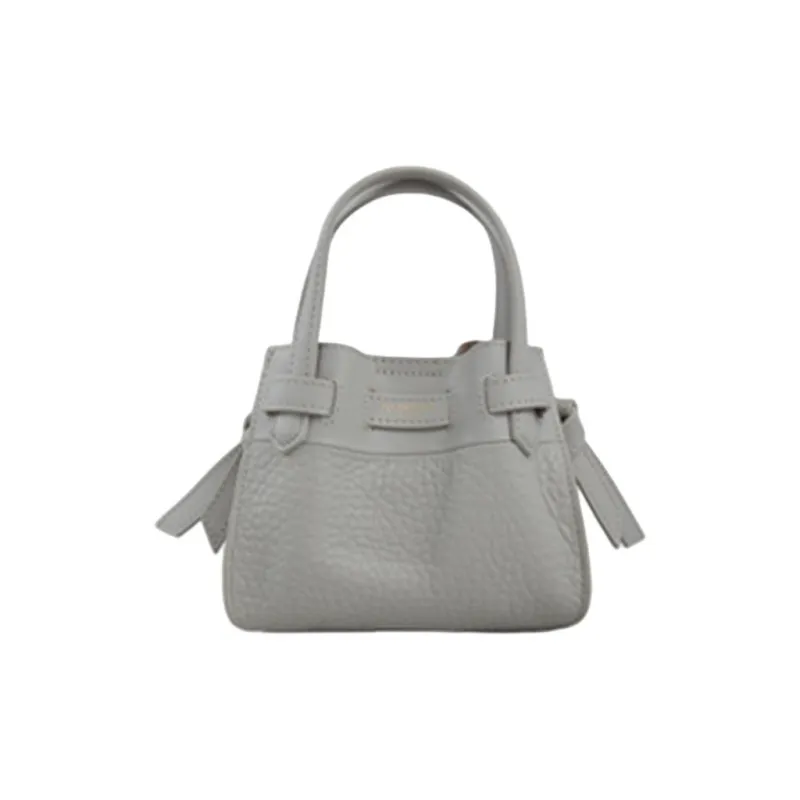 POURCHET Cow Leather Handbag Small Size Women's Pink/Gray/Black/Green-2