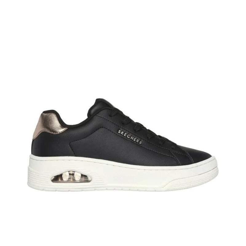 Skechers Court   Courted Anti Slip Wear Resistant Low Top Casual Shoes Women's Black-1
