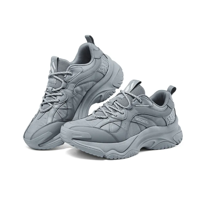 Skechers Anti Slip Wear Resistant Low Top Running Shoes Men's Gray-3