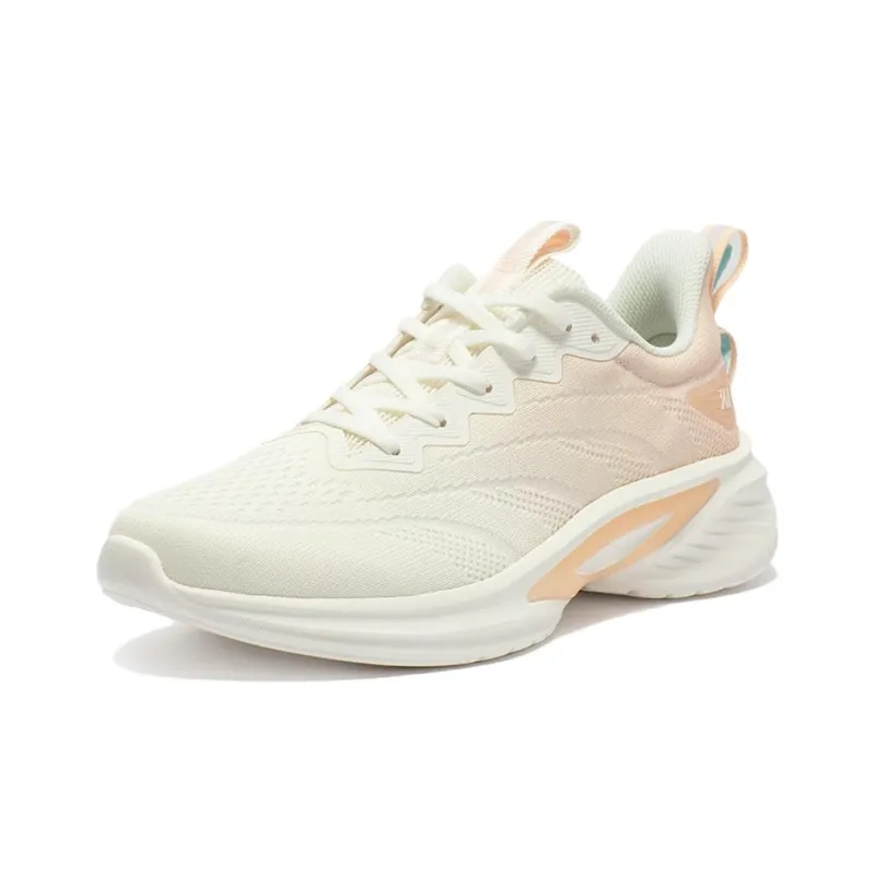361° Cushioning Wear Resistant Low Top Running Shoes Women's White Pink-1