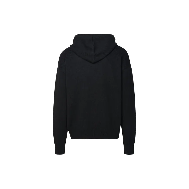 PALM ANGELS Monogram Embroidered Knitted Hoodie-1