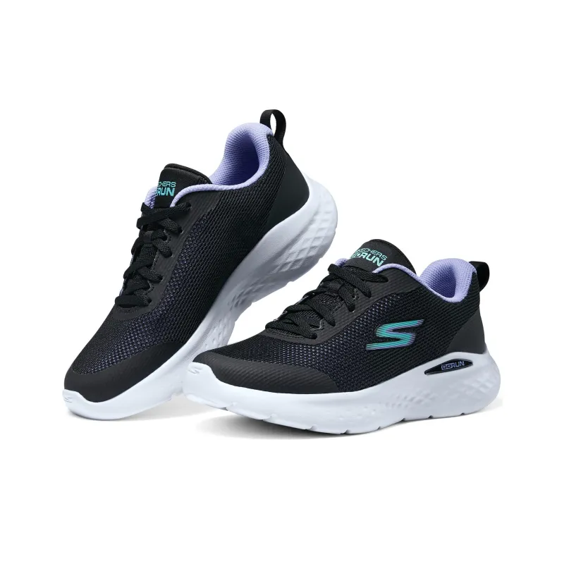 Skechers Go Run Lite Low Top Casual Running Shoes Women's Black White-3