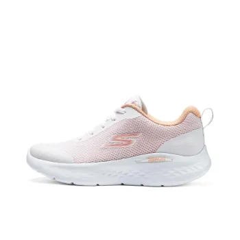 Skechers Go Run Lite Cushioning Breathable Low Top Casual Running Shoes Women's White Orange