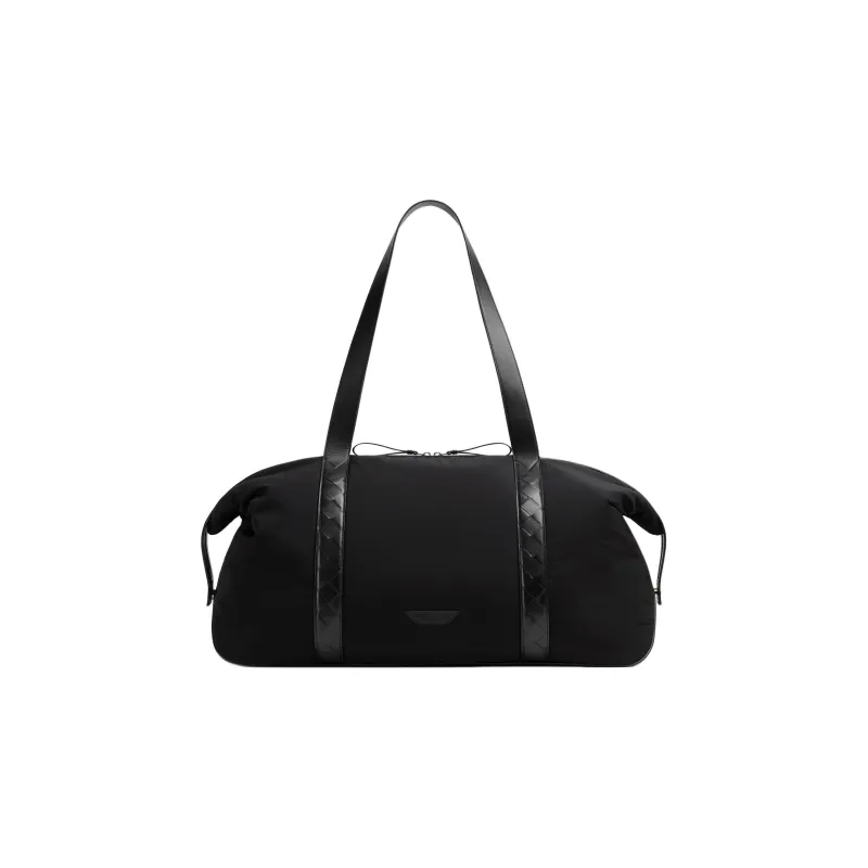 Bottega Veneta Intrecciato Calfskin One Shoulder Handbag, Travel Bag Tubas Men's Black-0