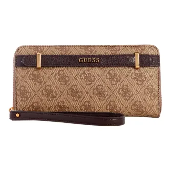 GUESS Artificial Leather Wallet Large Size Women's Vintage Brown