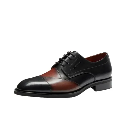 BOSSSUNWEN Dress Shoes Men Low-Top Black Brown