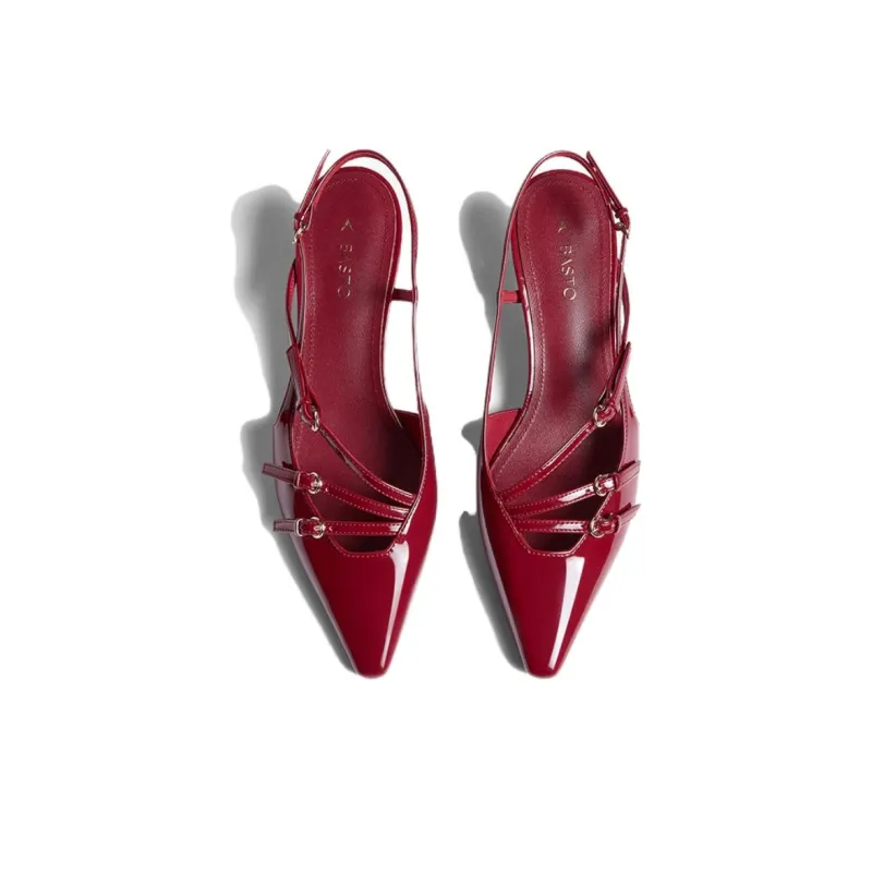 BASTO Golden Little Cat Strap Sandals 4.5cm Women's-8