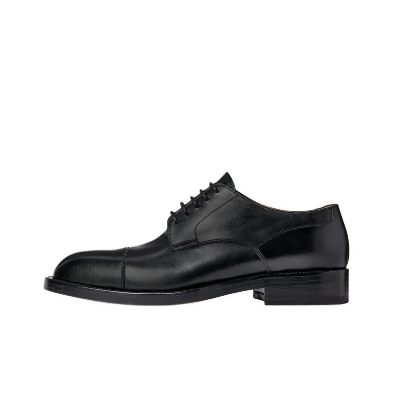 DRIES VAN NOTEN Almond-toe Leather Derby Shoes-0