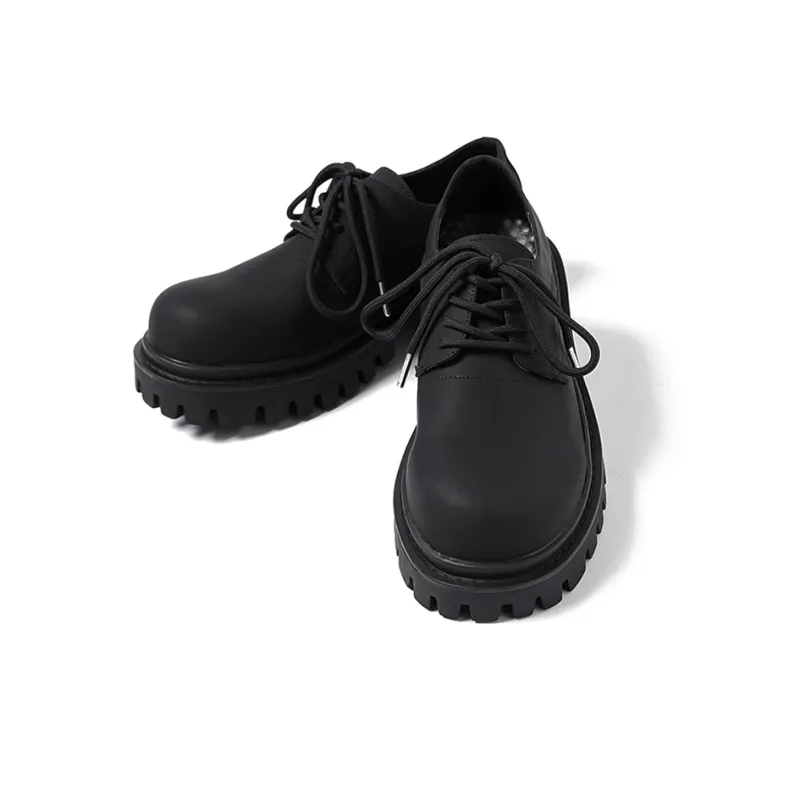 GZZ Dress Shoes Men Low Top Black-2
