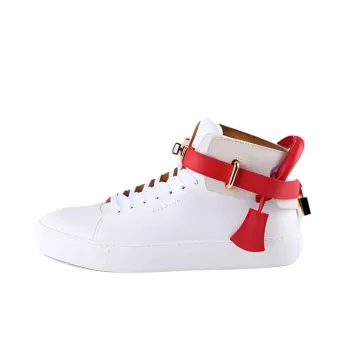 Buscemi High Top Skateboard Shoes Men's White Red
