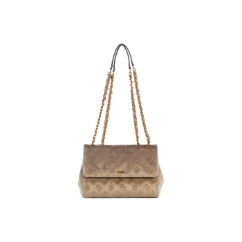 GUESS Velvet Shoulder Bag Crossbody Bag Women's Light Brown