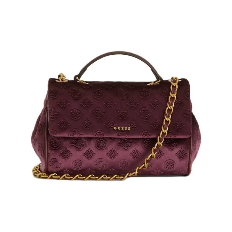 GUESS Velvet Shoulder Bag Crossbody Bag Women's Purple-0