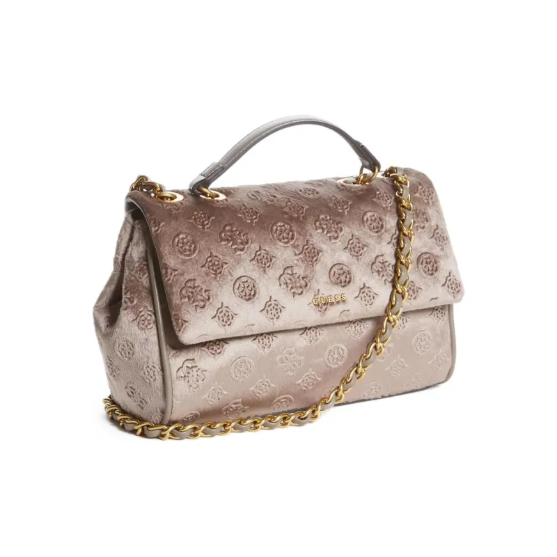 GUESS Velvet Shoulder Bag Crossbody Bag Women's Taupe-1