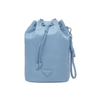PRADA Re-Nylon Fabric Clutch Women's Light Blue