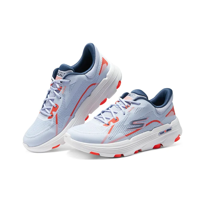 Skechers Cushioning Wear Resistant Low Top Casual Running Shoes Women's Blue Orange-3