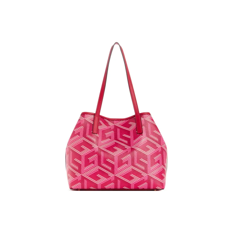 GUESS Artificial Leather Tote Bag Shopping Bag Shoulder Bag Handbag Women's Pink-2