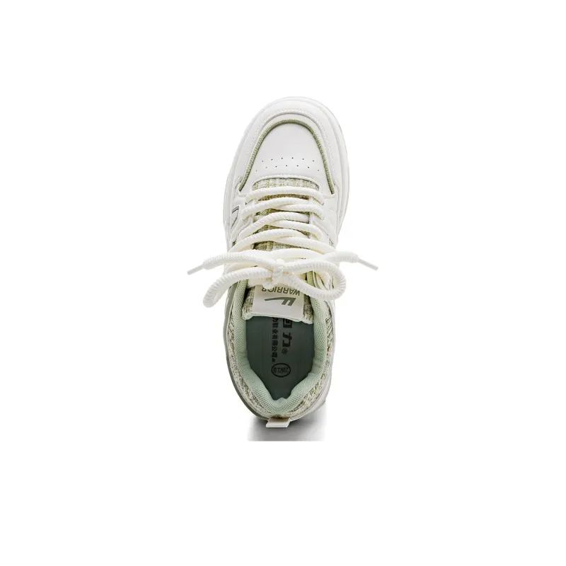 Warrior Wear resistant And Lightweight Low Top Skateboard Shoes Women's Beige Green-3
